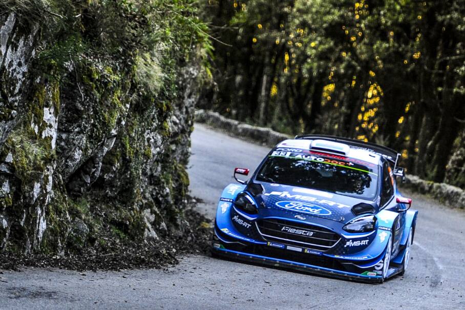 Elfyn Evans and Scott Martin drove the Ford Fiesta to a podium in the FIA World Rally Championship. Elfyn Evans and Scott Martin drove the Ford Fiesta to a podium in the FIA World Rally Championship.